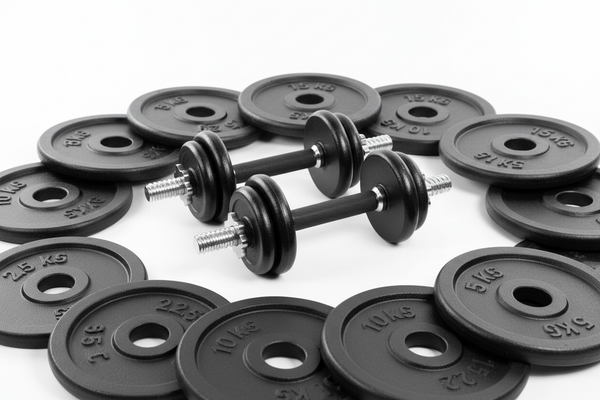 WEIGHT PLATES & DUMBBELL